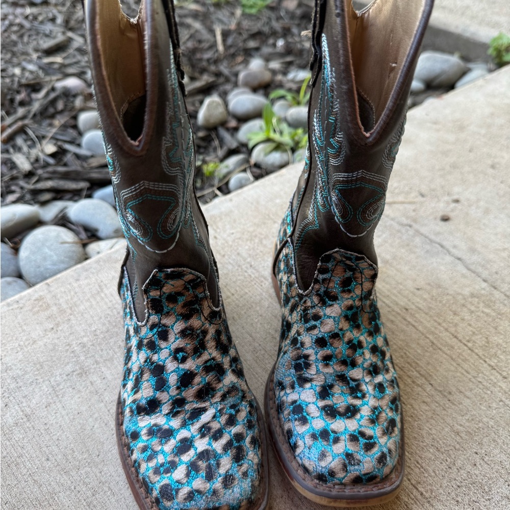 Roper Kids' Tan and Blue Boots